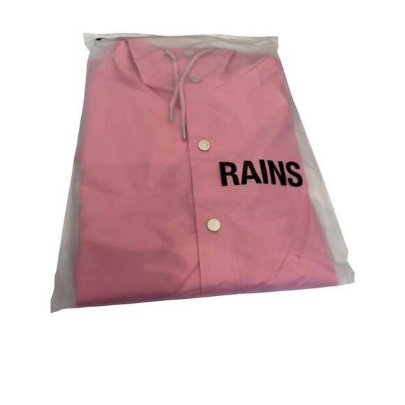 NWT RAINS Rain Coat Unisex Long Jacket Hood Pink Sky 12020 - Medium MSRP $125 - Picture 3 of 15